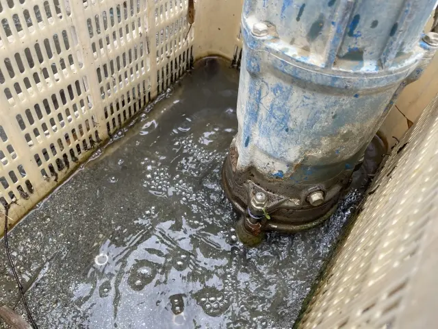 満水アラームと汚水ポンプ